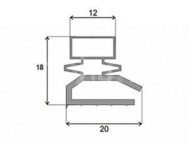 Уплотнитель 1630*650мм для холодильника Бирюса 460, 520 саморезы